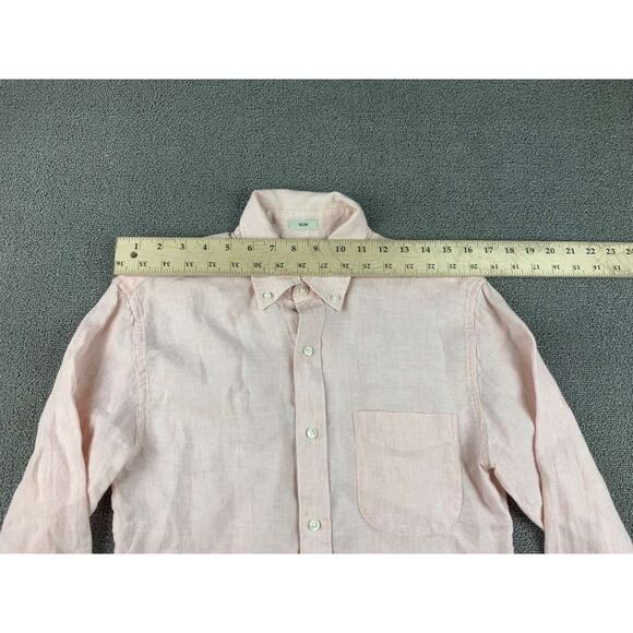 J Crew Baird McNutt Irish Linen Shirt Men S Pink Slim Button Down Long Sleeve - Picture 5 of 9